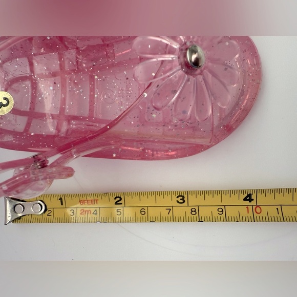 Infant Pink Glitter Kids Sandals - Size 3 - Picture 6 of 7